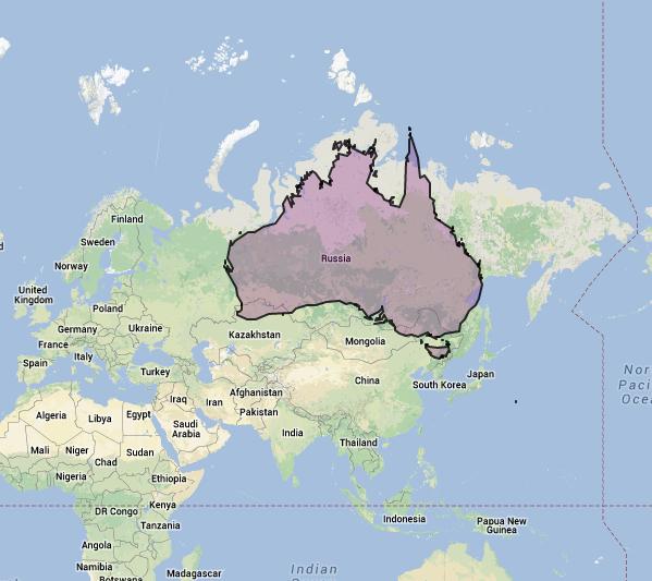 mapas da austrália e da rússia