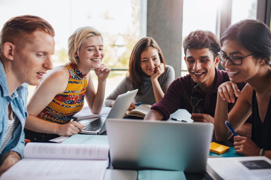 Os estudantes estudam por conta própria