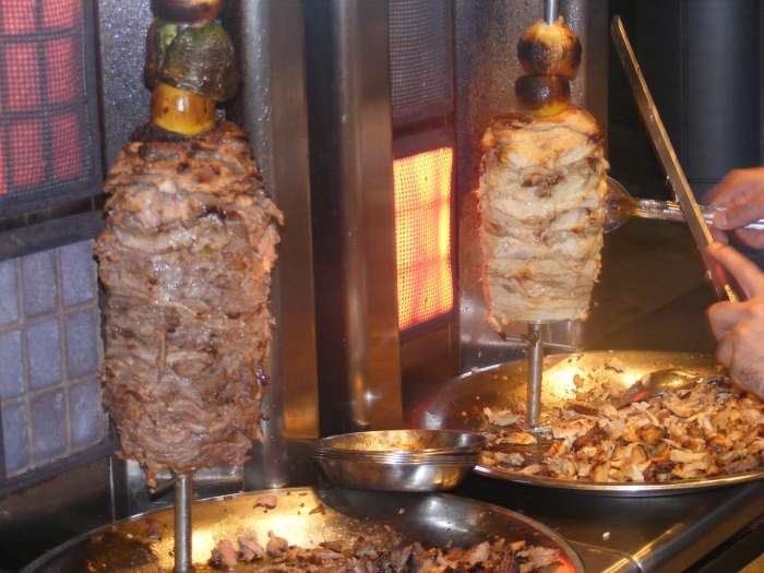 produção de shawarma