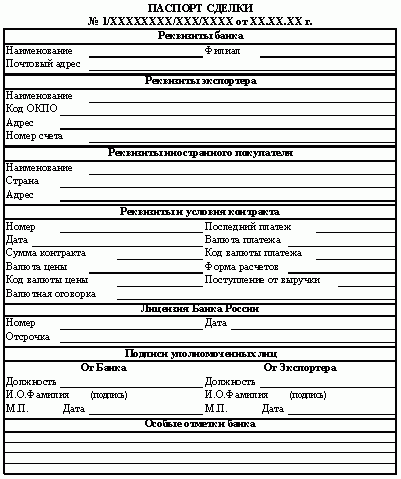 passaporte de transação de amostra