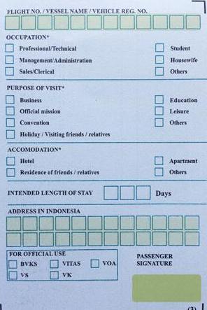 Cartão de migração do Egito