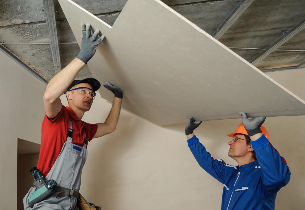 Instalação de placas de gesso