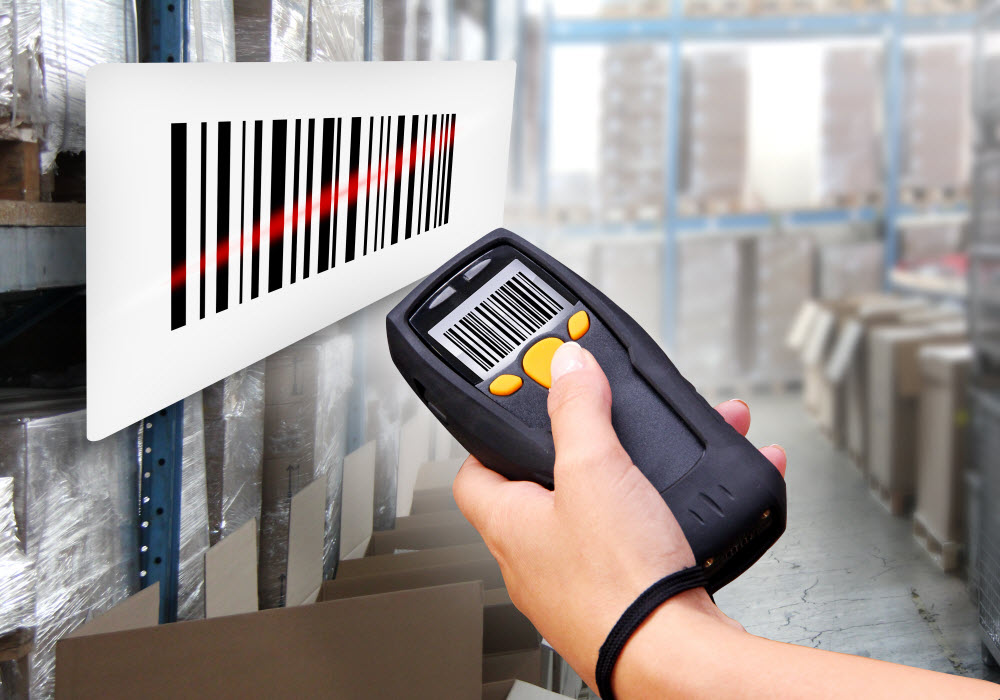 Barcode von Produkten in der Produktion, wie es gemacht wird