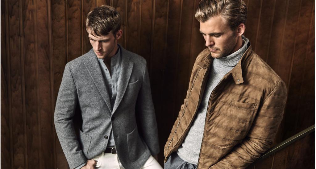 Variedade masculina em lojas Massimo Dutti em Moscou